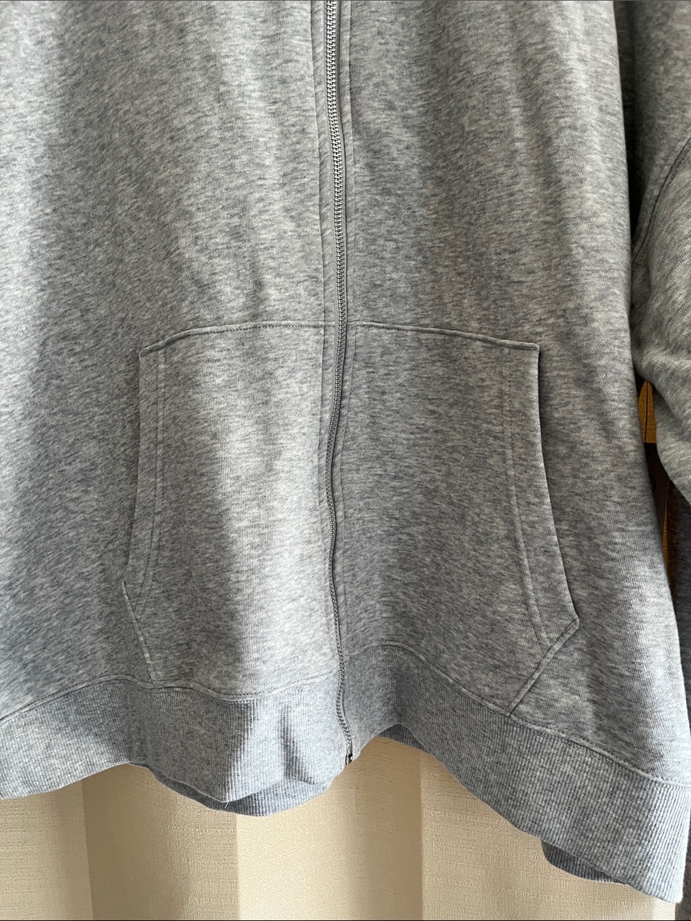 No Boundaries Men’s Light Gray Full-Zip Hooded Sweater - Picture 3 of 7